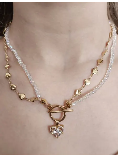 КЭП style Кристальное колье с сердечком
