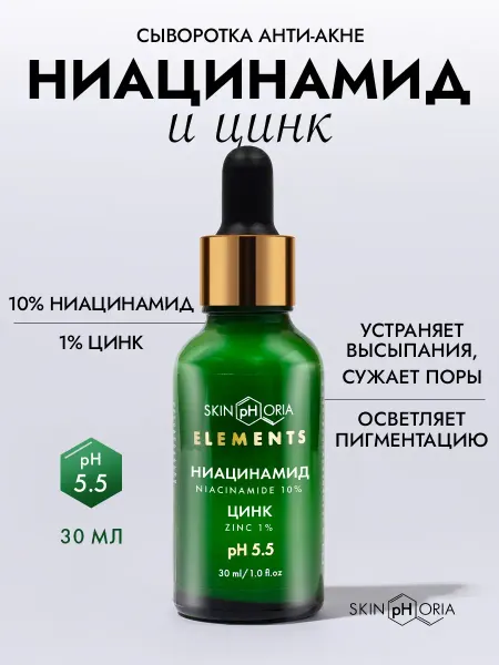 Сыворотка от прыщей и акне с цинком и ниацинамидом