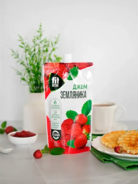 Низкокалорийный джем Fit Active, без сахара, 200 г (разные вкусы)