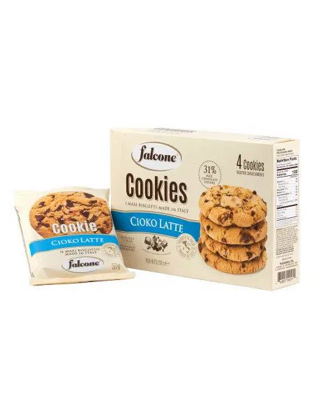 FALCONE Печенье сахарное Cookies с молочным шоколадом, 200 г