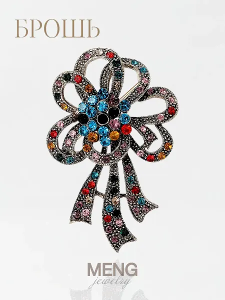 MJewelry Брошь цветок блестящая
