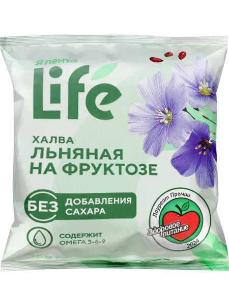 Халва льняная ЛЕНТА LIFE с семенами льна на фруктозе 200г
