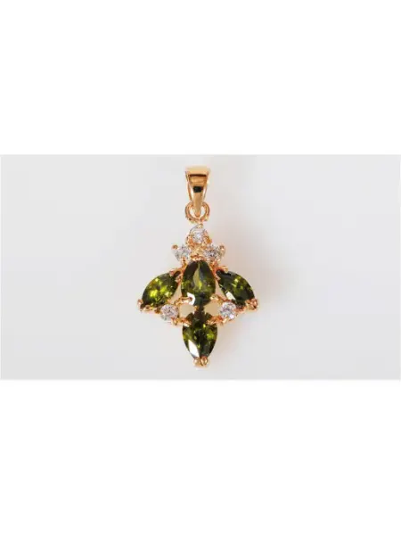 Lotus jewelry Кулон с перидотом "4 камня"