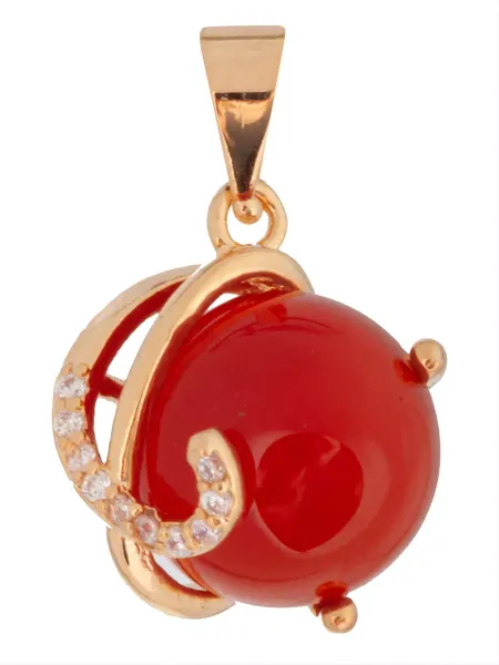 Lotus jewelry Кулон с красным агатом "Версаль"