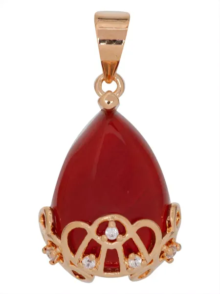Lotus jewelry Кулон с красным агатом "Дождь"