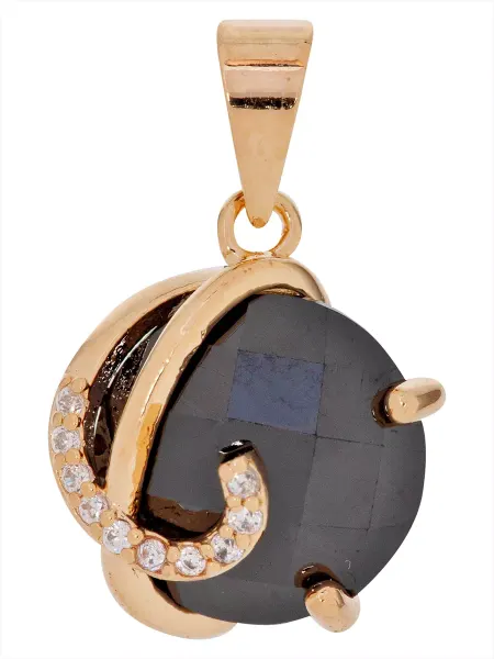Lotus jewelry Кулон с черным фианитом "Версаль"