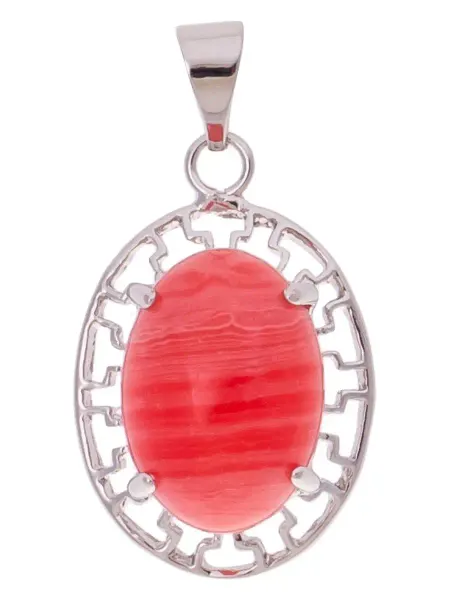 Lotus jewelry Кулон (RH) с родохрозитом "Греческий"