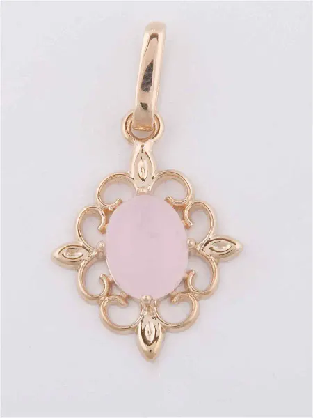Lotus jewelry Кулон с розовым кварцем "Констанция"