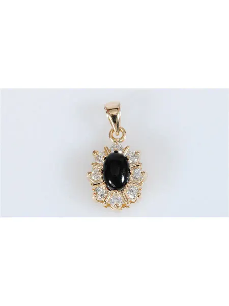 Lotus jewelry Кулон с черным ониксом "С лучами"