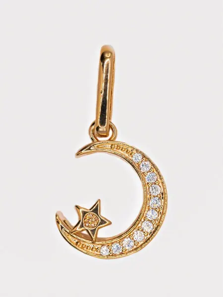 Lotus jewelry Кулон с фианитом шампань "Месяц"