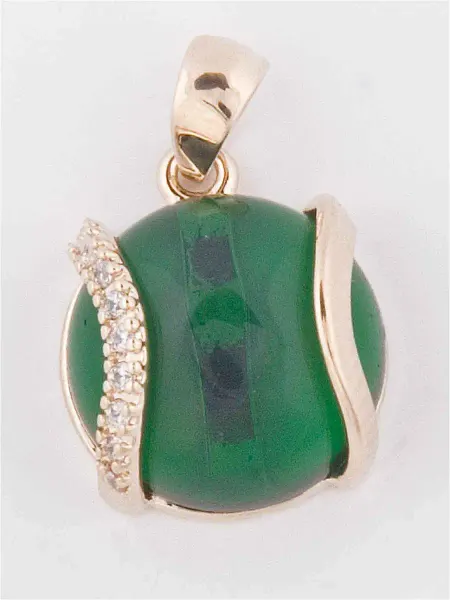 Lotus jewelry Кулон с зеленым фианитом "Элана"