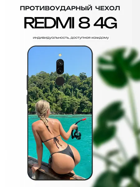 X-hop Чехол глянцевый на Redmi 8 девушка