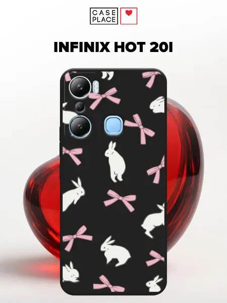 Infinix Матовый чехол на HOT 20i с бантиками
