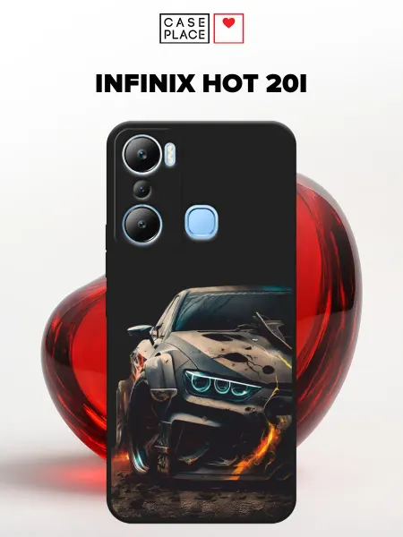Infinix Матовый чехол на HOT 20i с машиной