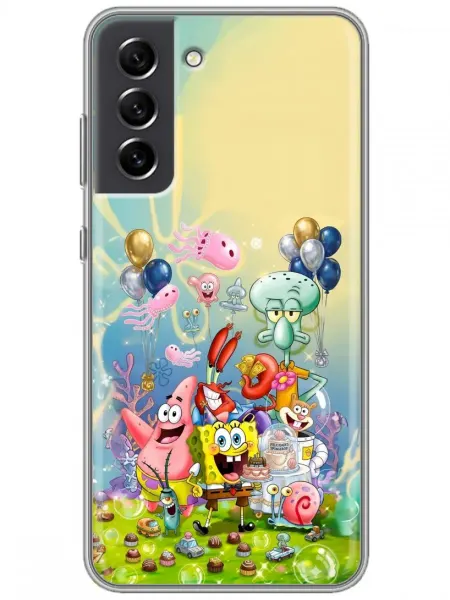 360skin Чехол на Samsung Galaxy S21 FE Спанч Боб для мальчика
