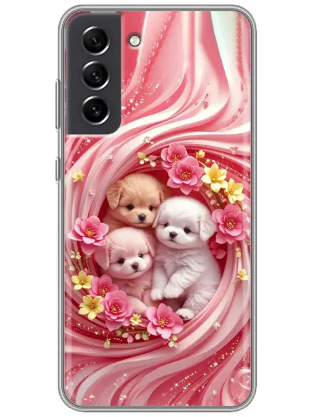 360skin Чехол на Samsung Galaxy S21 FE Щенята для девочки