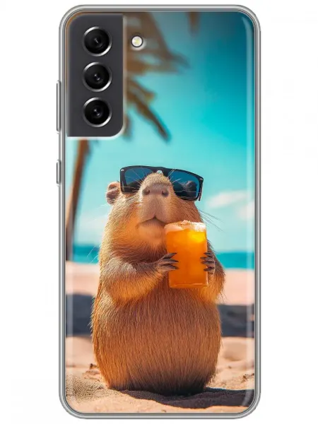360skin Чехол на Samsung Galaxy S21 FE Смешная капибара