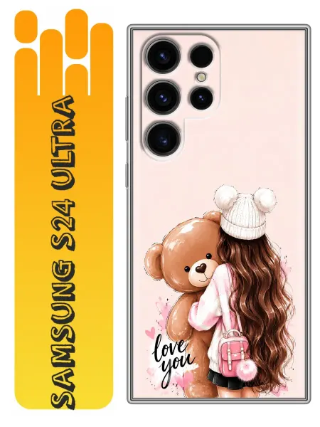 360skin Чехол на Samsung Galaxy S24 Ultra Девочка с мишкой