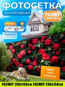 Фотофасад для забора и беседки "Фотосетка для забора" 200х158см УютДеко