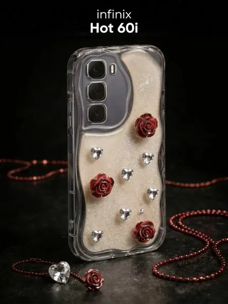 РИНОФОН Чехол с розами и кристаллами на Infinix Hot 60i