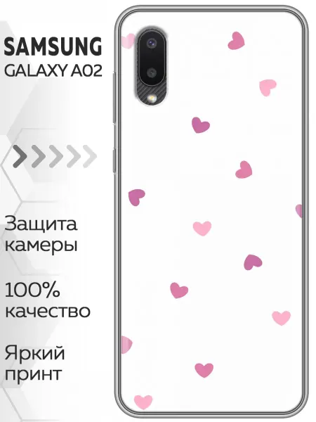 Marketclub Чехол на Samsung Galaxy A02 сердечки женский
