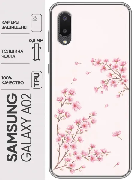 Trendmall Чехол на Samsung Galaxy A02 цветы женские