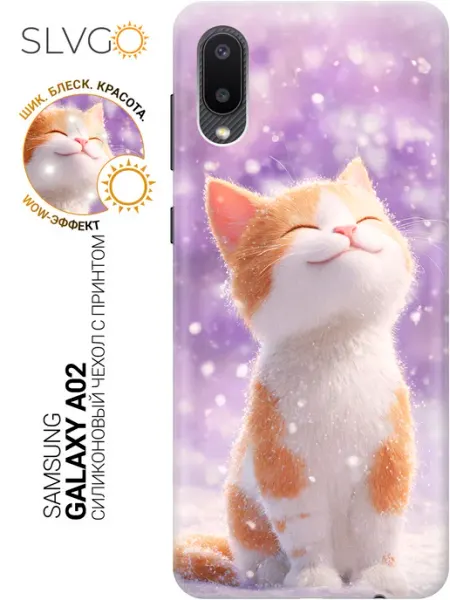 Samsung Чехол на Galaxy A02 с котиком