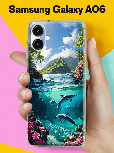 Samsung Чехол на A06 с принтом Тропический залив