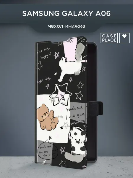 Samsung Чехол-книжка на A06 с медведем