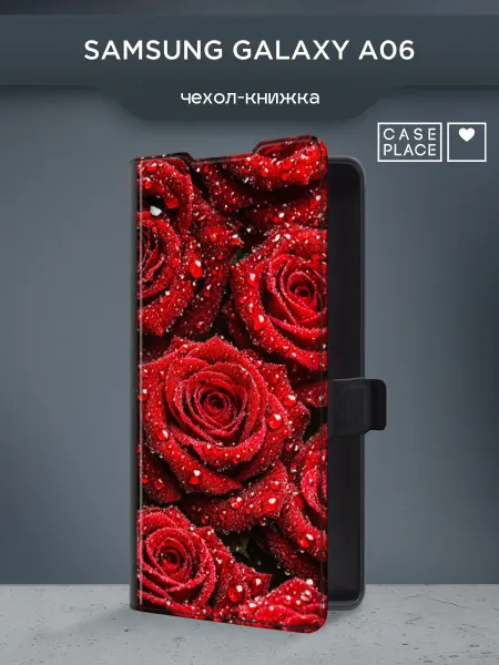 Samsung Чехол-книжка на A06 с розами