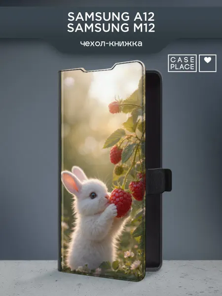 Samsung Чехол-книжка на A12 M12 кролик