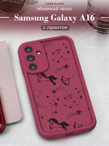 Samsung Чехол на A16 объемный с принтом единорог