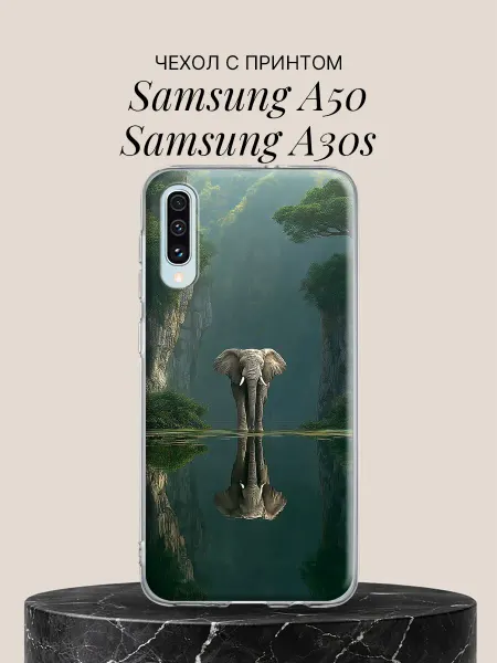 Samsung Чехол на A50 A30s с принтом Слон у скал