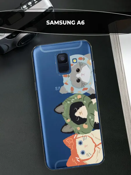 Samsung Чехол на Galaxy A6 с котиками