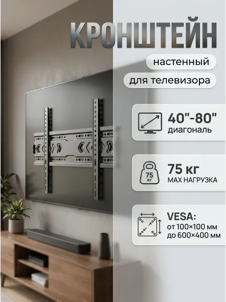 LG Кронштейн для телевизора тонкий 1.5 см от стены