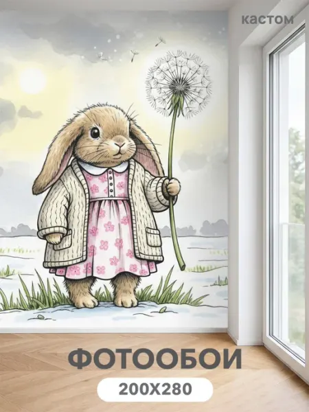 CustomDesign Флизелиновые фотообои 3d Заяц 200х270 см