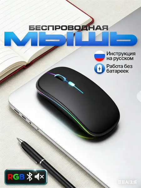 Herler Мышь беспроводная компьютерная 1600 dpi