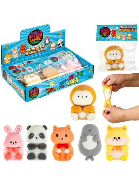 КРУТОЙ ЗАМЕС Антистресс-игрушка 1TOY Зверята плюшата