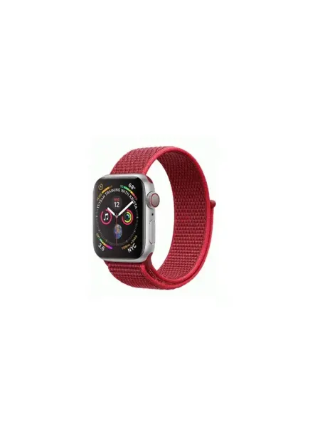 Нет бренда Ремешок для Apple Watch 42 44 45 49mm Nylon Loop Red