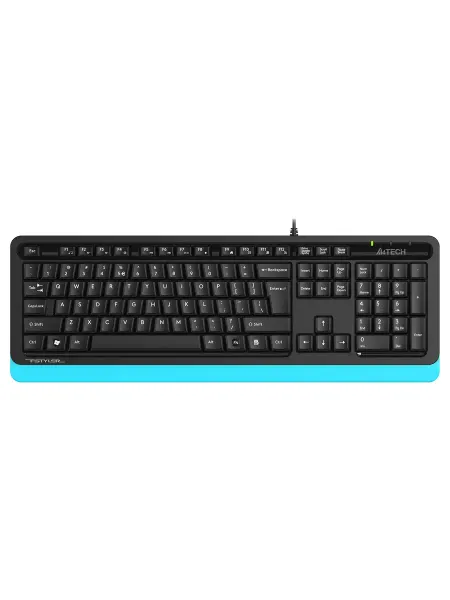 A4TECH Клавиатура проводная компьютерная FKS10 черный синий USB