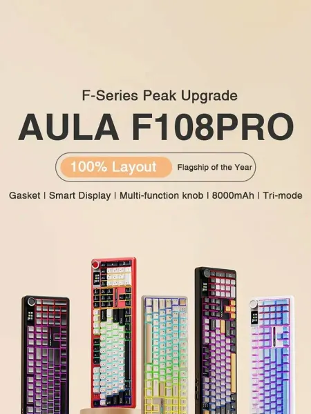 AULA F108 pro Беспроводная механическая геймерская клавиатур…