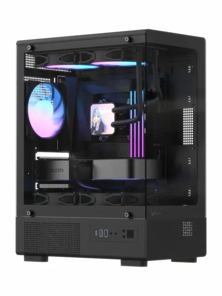 FORMULA Корпус для компьютера Crystal Z1CM Black V2 mATX без БП