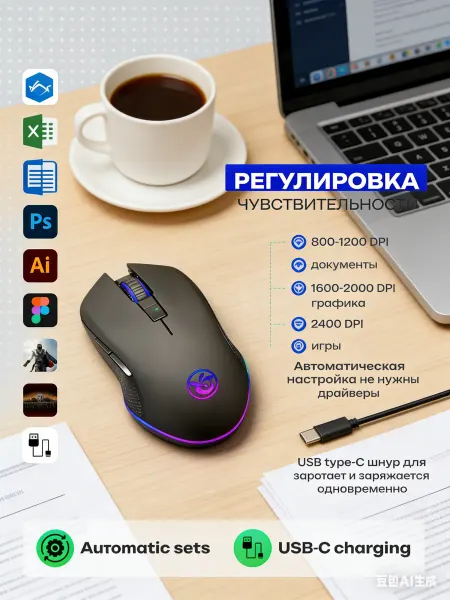 GamEra Игровая мышь компьютерная с RGB подсветкой