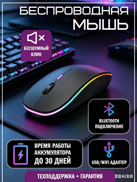 Geek Side Мышь беспроводная тихая