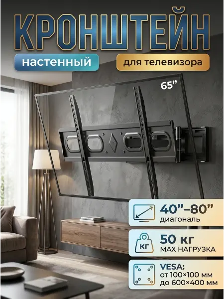 Home Team Кронштейн для телевизора наклонно поворотный