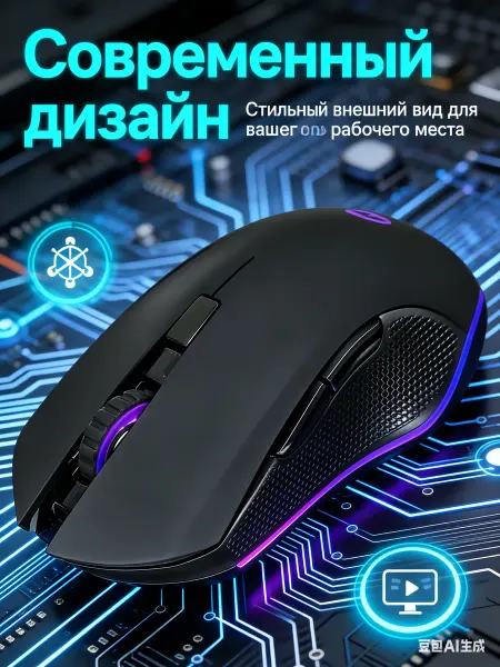 Homeets Мышь компьютерная игровая с подсветкой