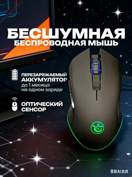Inphic Мышка беспроводная для ноутбука и компьютера