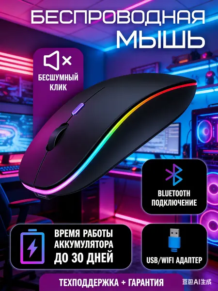 LOGITECH Легкая беспроводная мышь POP Mouse для ноутбука