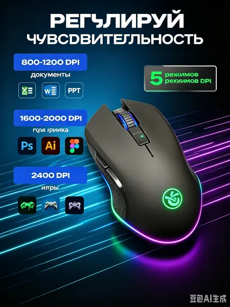 Redragon Мышка беспроводная для ноутбука