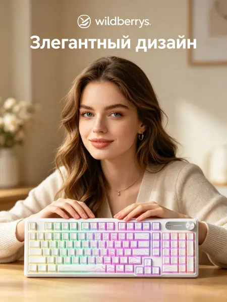Игровая клавиатура RGB влагозащищенная для ПК